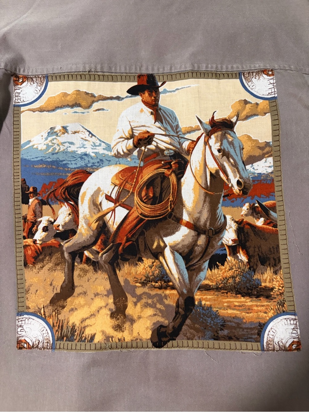 Vintage Western Cowboy Horse Patch Shirt/Shacket - Multicolor